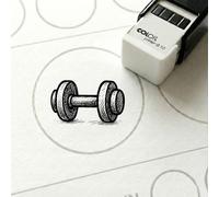 Dekolando Bonus Stamp Dumbbell 10 x 10 mm - Bonus Card Stamp for Gym Personal Trainer Strength Sports - Stamp Bonus Card Customer Card Stamp Card