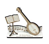DEKOLANDO Decorative Stand Money Gift Banjo - Gift for Musicians with Desired Text - Banjo Player & Banjo Player - Bluegrass Folk Country Gift Idea