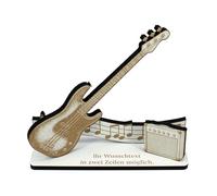 DEKOLANDO Decorative Stand Money Gift Bass Guitar - Gift for Musicians with Desired Text - Bassist & Bassist - Rock Funk Pop Gift Idea