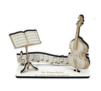 DEKOLANDO Decorative Stand Money Gift Double Bass - Gift for Musicians with Desired Text - Double Bass & Double Bass - Jazz Classic Rockabilly Gift Idea