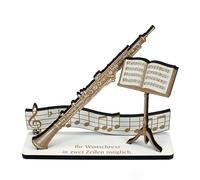 DEKOLANDO Decorative Stand Money Gift Oboe - Gift for Musicians with Desired Text - Oboist & Oboist - Classic Chamber Music Film Music Gift Idea
