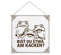 Dekolando Funny Toilet Sign "Bist du etwa am Kacken? Frosch Frösche" - Decorative 15 x 15 cm (Also 20 x 20 cm) | Funny Toilet Sign | Door Sign for Hanging - for Toilet & Guest Toilet