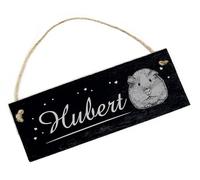 DEKOLANDO Guinea Pig Sign Name Plate Guinea Pig Slate Guinea Pig Enclosure Engraved Personalised Door Sign 22 x 8 cm
