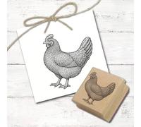 Dekolando Motif Stamp Chicken Lohmann Brown in 3 Sizes - Various Chicken Designs - Country House, Farm Shop & Farm Chickens Wooden Stamp Chicken Breeds