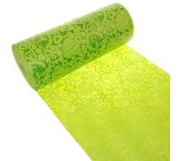 Dekolor® 55-300-5-31 Waterproof Table Runner with Lotus Effect Hearts May Green 300 mm Width 5 m Roll