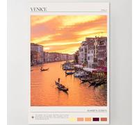 Dekomundo Cities Poster European Travel Metropolises Wall Pictures to Frame Venice Poster 40 x 50 cm