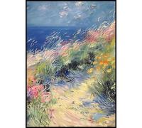 Dekomundo Meadow on the Beach Poster, 50 x 70 cm for Framing, Modern Wall Decoration for Living Room, Bedroom and Office
