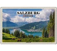 DekoNo7 Tin Sign with Salzburg Land Austria Design 30 x 20 cm