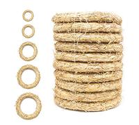 DekoPrinz® Straw Wreaths, Pack of 10, 20 cm Diameter, 3 cm Thick, Straw Romans, Door Wreath, Decorative Wreath, Blank Wreath, Straw Ring