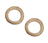DekoPrinz® Straw Wreaths, Pack of 2, 30 cm Diameter, 5 cm Thick, Natural Straw Romans, Decorative Door Wreath