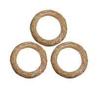 DekoPrinz® Straw Wreaths, Pack of 3, 25 cm Diameter, 4 cm Thick, Straw Romans, Door Wreath, Decorative Wreath, Christmas