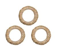 DekoPrinz® Straw Wreaths, Pack of 3, 33 cm Diameter, 6 cm Thick, Romans, Door Wreath, Decorative Wreath, Blank Wreath, Ring