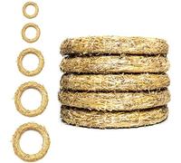 DekoPrinz® Straw Wreaths, Pack of 5, 20 cm Diameter, 3 cm Thick, Straw Romans, Door Wreath, Decorative Wreath, Blank Wreath, Straw Ring