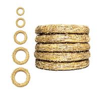 DekoPrinz® Straw Wreaths, Pack of 5, 25 cm Diameter, 4 cm Thick, Straw Romans, Door Wreath, Decorative Wreath, Blank Wreath, Straw Ring