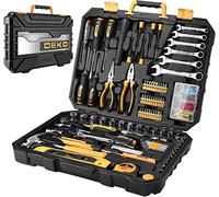 DEKOPRO 208 Piece Tool Set,General Household Hand Tool Kit with Plastic Toolbox Storage Case