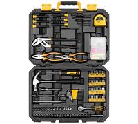 DEKOPRO Home Tool Kit, Protable Complete Basic Hand Repair General Tool Sets.Tool Box with Rip Claw Hammer,Lineman's Plier, Measure Tape Rule & Plastic Toolbox Storage Case for Men Women-196 -PCs