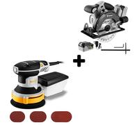 DEKOPRO Power Tool Bundle: 300W Random Orbit Sander & 20V Cordless Circular Saw with 2X 4.0Ah Batteries