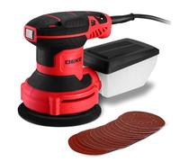 DEKOPRO Random Orbit Sander 300W 2.5A with 16Pcs Sandpapers, 6 Variable Speed 14000RPM, 5 Inches Hand Electric Tool, Dust Removal Function, Fit for Woodworking/Sanding