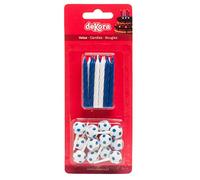 Dekora - Set of Football Birthday Candles for Children's Cakes - Pack of 12 Candles Decorative Birthday Candle
