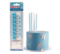dekora | Decorative Cake Candle | Unscented | Made from Paraffin | Birthday Candles Mix Blue 5.11 Inches