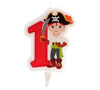 Dekora - 2D Pirate Birthday Candles for Children Cake - Number 1