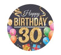 Dekora, 30 Happy Birthday, Wafer Disc for Cake, Edible Cake Topper for Birthday Cake, Round 20 CM (Happy Birthday 30)