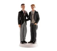 dekora 305008 - Male Bride and Groom Figure for Wedding Cake 19 cm Black/White