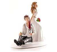 Dekora 305133 - Drunk Bride and Groom Figure for Wedding Cake 14 cm Black/White