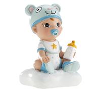 dekora 310142 Baptism Figurine, Christening Cake Doll with Baby Bottle - 10 cm