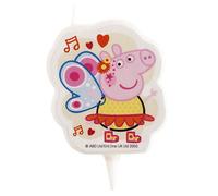 Dekora - 346233 Peppa Pig Butterfly 2D Candle for Birthday Cake, Caket Topper Decoration, 7cm Multicoloured