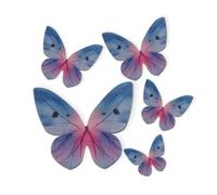 dekora 3D Edible Wafer Butterflies - 79 Blue Toned Decorations - Easy Cake Toppers - 3-6 cm - Ideal for Birthday Cakes & Parties