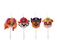dekora - Set of 3D Paw Patrol Birthday Candles for Children's Cakes - Original Paw Patrol Birthday Candle Children - Pack of 4
