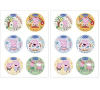Dekora - 6 Mini Peppa Pig Edible Discs for Cupcakes, Muffins or Cookies, cake toppers - 5.8 cm (Pack of 2)