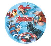 Dekora, Avengers Edible Cake Topper, Decoration for Children's Birthday Cake, Round 20CM