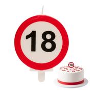 dekora - Birthday Candle 18 Years No Entry Sign, Birthday Number Candles