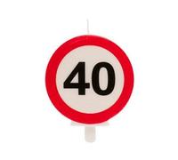 Dekora - Birthday Candles for Cakes with Forbidden Sign - Number 40