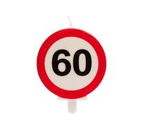 Dekora - Birthday Candles For Cakes With Forbidden Sign - Number 60