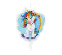 dekora | Birthday Candle | Unscented | Unicorn Tesia 2D | Candle with Plastic Base