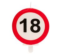 Dekora - Birthday Candles for Cakes with Forbidden Sign - Number 18