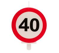 Dekora - Birthday Candles for Cakes with Forbidden Sign - Number 40