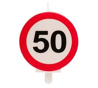 Dekora - Birthday Candles for Cakes with Forbidden Sign - Number 50