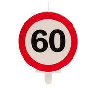 Dekora - Birthday Candles For Cakes With Forbidden Sign - Number 60