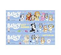 dekora - Bluey Edible Cake Decorations, 3 Edible Paper Strips 21 x 14.8 cm, Bluey Birthday Decorations with Bingo for Cake Sides and Edges, Gluten Free, Lactose Free, Suitable for Vegetarians