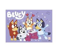 dekora - Bluey Edible Cake Topper, Rectangular Edible Paper Sheet 21 x 14.8 cm, Bluey Birthday Decorations with Bingo for Kids Cakes, Gluten Free, Lactose Free, Suitable for Vegetarians