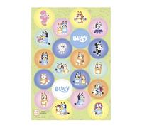 dekora, Bluey Edible Mini Wafer Cupcake Toppers, Edible Cake Decorations for Cookies & Muffins, Official Bluey & Bingo Design, Gluten-Free, Easy to Use Party Supplies, Pack of 20, 3.4 CM