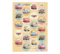 Dekora, Cars Mini Wafer Discs, Lightning Mcqueen Edible Decorations for Cupcakes, Cookies and Muffins, Perfect for Bakery, Topper Round 3,4 CM