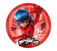 dekora - Children's Miraculous Ladybug Cake Topper | Edible Miraculous Ladybug Cake Decoration Fondant Sugar-Free | 15.5 cm Diameter