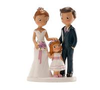 Dekora - Decoration Figures Wedding Cake Groom with Girl, Multicoloured, 16 cm (305080)