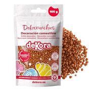 dekora - Dekocrunchies Caramel 100g, Crunchy flavoured cake sprinkles, Edible sugar pearls for cake decorating, Topping for cakes, cupcakes, cookies and desserts