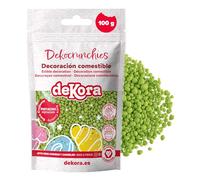 dekora - Dekocrunchies Pistachio 100g, Crunchy flavoured cake sprinkles, Edible sugar pearls for cake decorating, Topping for cakes, cupcakes, cookies and desserts